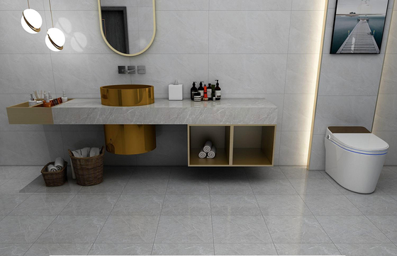 Antiderrapante Marble Look Matte vidrado Cerâmica Rustica Chapa Para Banho E cinza 400x400mm Chapas De Chão Para Sala De Estar