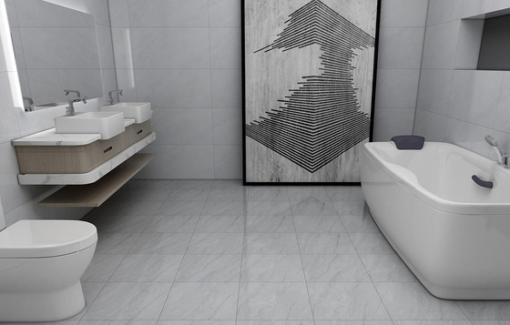 3~6% de absorção de água azulejos rústicos de cerâmica cozinha chão interior cinza brilhante vidrado