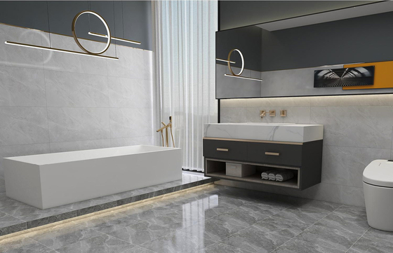Marble Look Grey Interior Cerâmica Rustica 400x400mm Para Sala de Jantar E Pavimento Durável Para Balcão