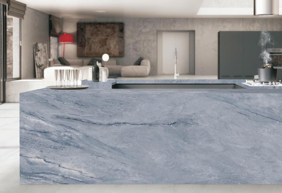 160x320cm Chapas de pedra sinterizadas Sala de estar azulejos de rocha não deslizantes cinza