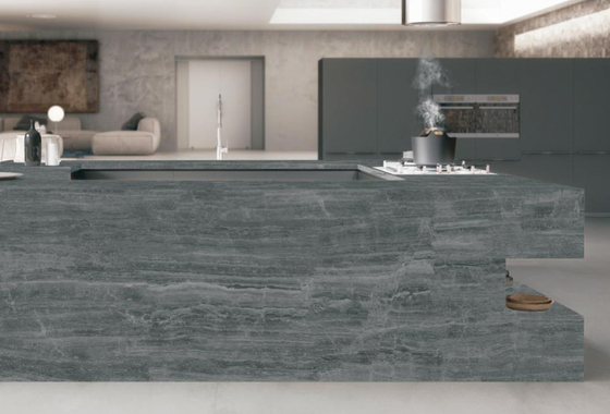 Nuvem cinza chapas de pedra sinterizada mesa de cozinha corpo inteiro argila isolamento térmico