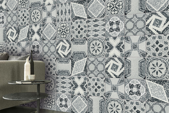 Grey and Blue Durable 250x250mm Parede interior azulejos rústicos de cerâmica para varanda e azulejos de chão para quarto