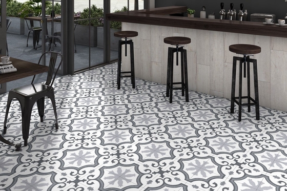 Chapa cerâmica rústica cinzenta impermeável 25x25cm para sala de estar e chapas de piso ecológicas para decoração