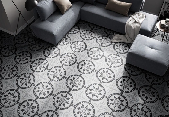 Telhas rústicas de cerâmica cinza claro 250x250mm para piso interior