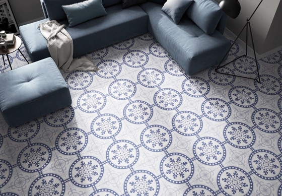 Azulejo Rústico Cerâmico Azul Claro 250x250mm para Piso Interno