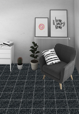 Reboco de parede preto durável de 250x250mm para sala de estar e W.A 6% piso Reboco rústico cerâmico para decoração