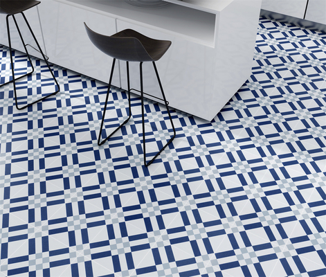 200x200mm de parede impermeável azulejos rústicos de cerâmica para varanda e azulejos de piso de interior azul e branco para banheiro