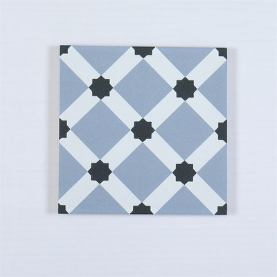 Azulejo Rústico Cerâmico Azul 20x20cm Argila Interior Chão