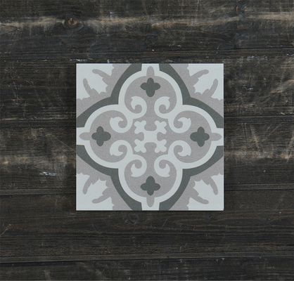 Telas rústicas cerâmicas antiderrapante de 20x20cm para escritório e azulejos florais cinzentos para sala de estar