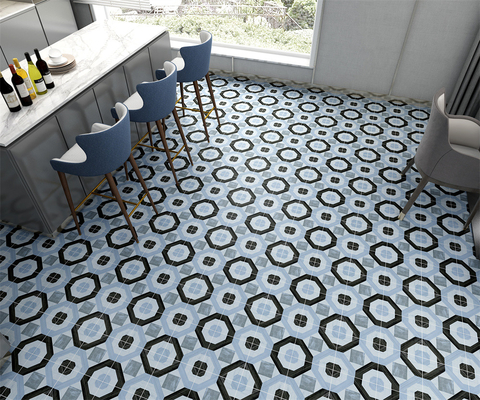 Não desvanecer 200x200mm parede cerâmica azulejos rústicos e azulejos de piso azul para sala de estar e cozinha