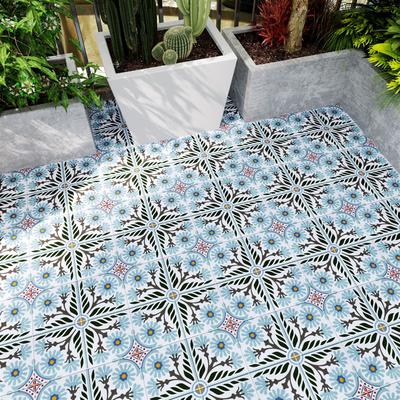 Resistente a ácidos cinza e verde 20x20cm azulejos rústicos de cerâmica para sala de jantar e azulejos duráveis para casa de banho
