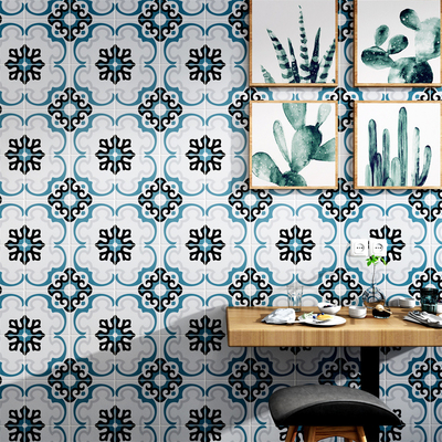 Grau e Azul 20x20cm Telhas Rústicas Cerâmicas para Pavimento Interior