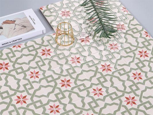 Telas de cerâmica rústica de 200x200mm duráveis para sala de estar e azulejos de parede bege e rosa para quarto
