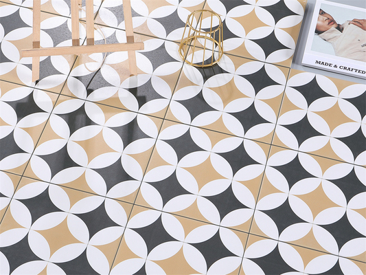 Negro e Amarelo 200x200mm Pavimento e Parede Cerâmica Antiderrapante Rustica e azulejos interiores para Balcão