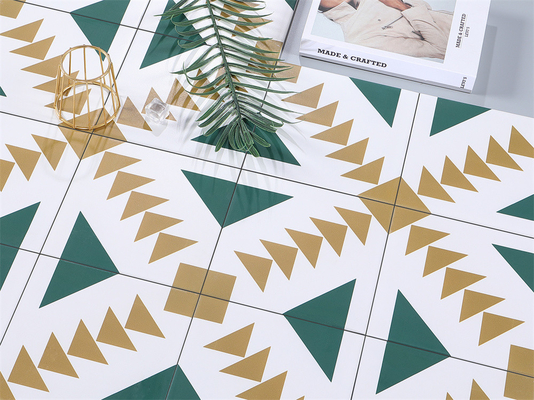 azulejos rústicos de cerâmica amarelo e verde 200x200mm para banheiro e azulejos de parede duráveis para varanda