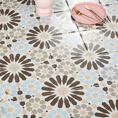 Grau e Azul 20x20cm azulejos rústicos de cerâmica para piso e parede de banheiro