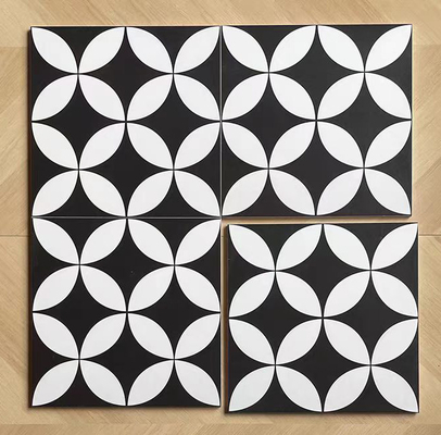 Branco e preto 200x200mm azulejos rústicos de cerâmica para sala de estar e azulejos de parede resistentes ao desgaste para varanda
