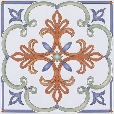 Telhas modernas brancas e vermelhas 200x200mm Flores Cerâmica Rustica e telhas vintage para restaurante e quarto