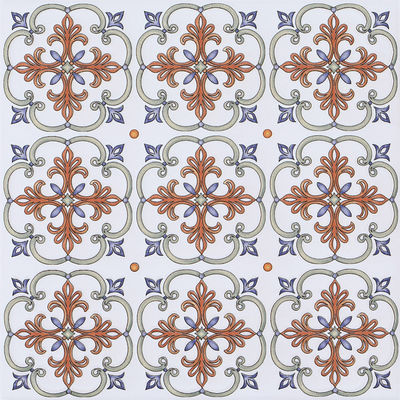 Telhas rústicas de cerâmica branco e vermelho 20x20cm