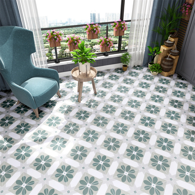 Bloco de madeira e durável 200x200mm Antibacterial piso interior azulejos rústicos de cerâmica para varanda e azulejos verdes para sala de estar