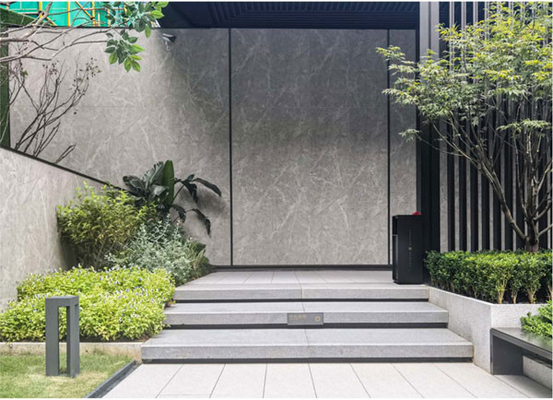 Grama de porcelana de parede de cortina exterior cinza-mate 60x120cm para construção e piscina