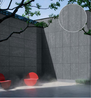 Resistente ao desgaste Matte Antique Finish Cinza escuro 60x120cm 3D Line Curtain Wall Porcelana para terraço e varanda