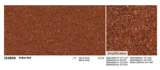 Ladrilho de pavimento exterior em argila resistente a ácidos vermelho 600x1200mm