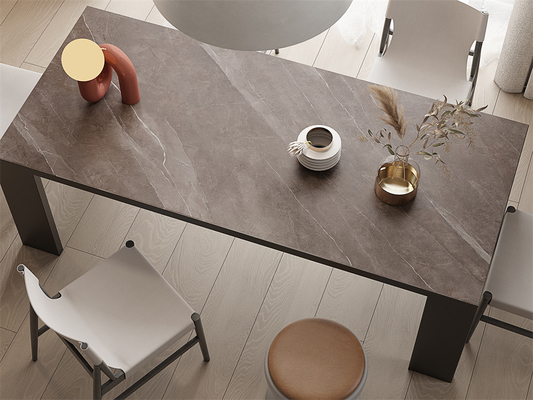 Antiderrapante Interior de piso 1420x2700mm areia cinza Matt pedra sinterizada laje para banheiro