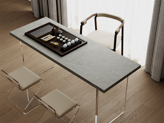Rectangular cinza matt 1420x2700mm Chapas de pedra sinterizadas para sala de estar e balcão