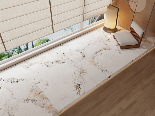 Laje de Pedra Sinterizada Amarela Polida 1600x3200mm Piso Interno