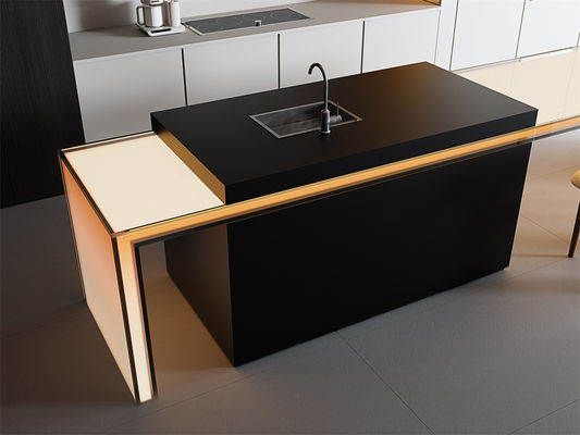 Laje de Pedra Sinterizada Preto Fosco 1600x3200mm para Decoração de Interiores