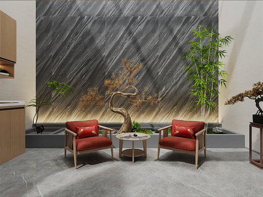 Grão 1600x3200mm Matte Slab de pedra sinterizada para paredes de shopping mall