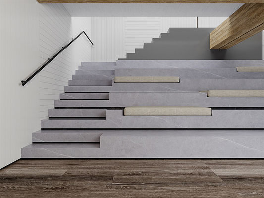 Laje de Pedra Sinterizada Cinza Fosco 1600x3200mm para Sala de Jantar