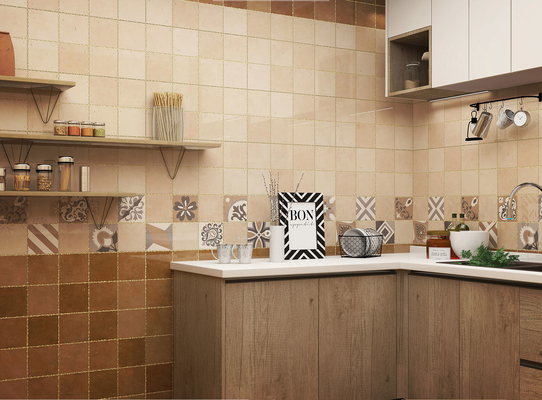 Marrom 300x600mm azulejos de parede de cerâmica e azulejos interiores duráveis para design de cozinha