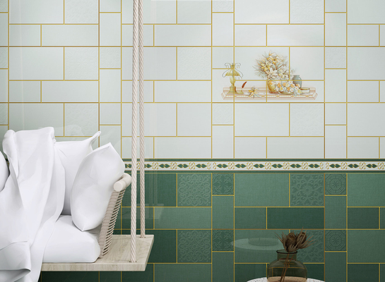 Telas de cerâmica verde à prova de umidade 300x600mm Telas de interior e azulejos duráveis para banheiro