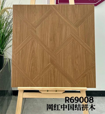 Marrom 60x60cm azulejos de cerâmica de madeira e azulejos de piso para interiores para o design do quarto