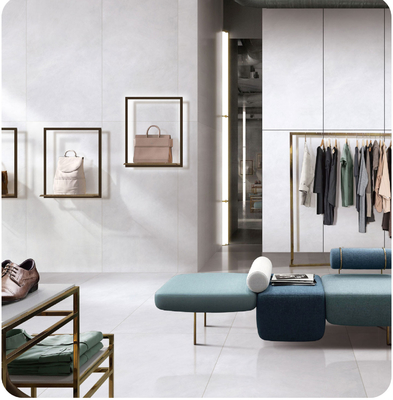 Telas modernas de piso interno 600x1200mm Elegante carrinho de porcelana de bebê branco para design e renovação