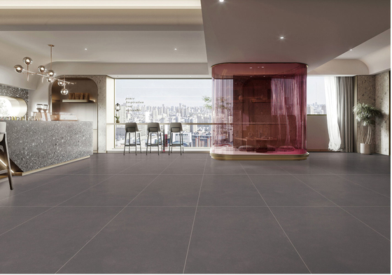 Telhas de escritório cinza escuro e Matt 120x60cm parede interna ISO9001 porcelana vidrada suave