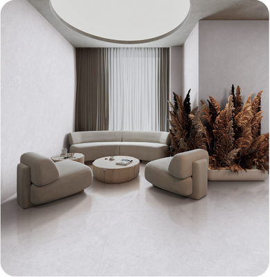 Piso interno cinza claro antiderrapante 750x1500mm Retro Baby Face Chapa de porcelana vidrada Para Renovação de Projeto