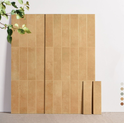 Telhas de interior antiderrapante e telhas de parede de cerâmica texturizada para sala de estar 400x800mm marrom claro