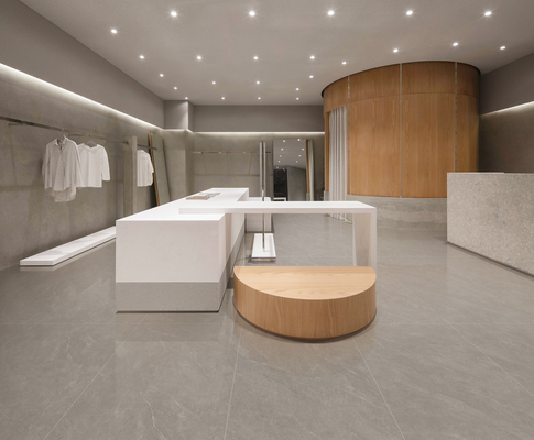 Azulejos de porcelana esmaltada cinza 24x48 para piso e parede internos