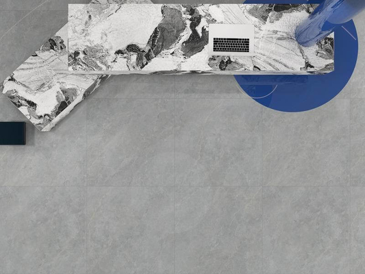 Azulejo de porcelana esmaltada polida 1200x1200mm com aparência de mármore cinza