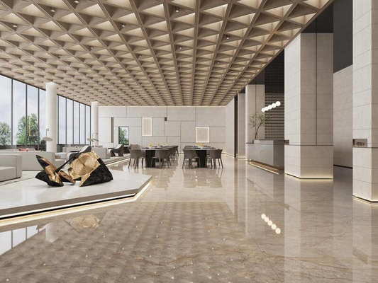 Elegante 1200x1200mm Piso interior W.A 0,5% vidrado porcelana polida azulejos amarelo claro para sala de estar e casa