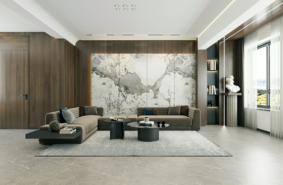 Decorativo Vintage 900x1800x9mm Parede e chão externos Chapa de porcelana polida vidrada Para renovação de projetos