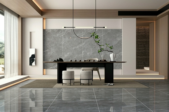 Moderno W.A 0,5% resistente a arranhões cinza interior parede e chão porcelana vidrada azulejos polidos 900x1800x9mm para decoração e restaurante