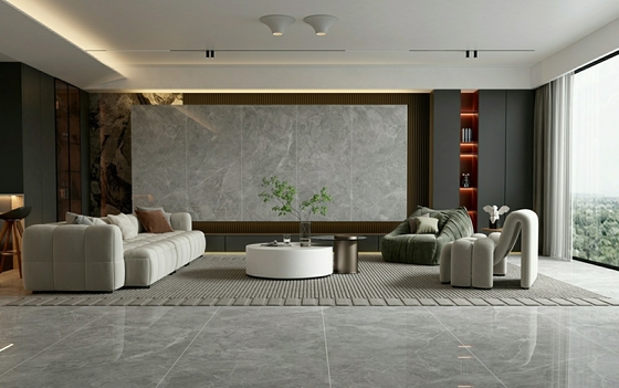 Resistente ao desgaste W.A 0,5% à prova d'água Parede interior 900x1800x9mm azulejos de porcelana polida vidrada para sala de estar e banheiro