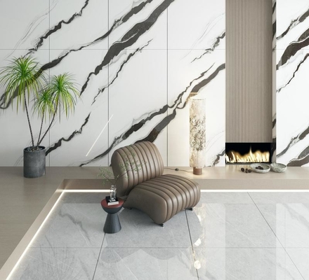Chapas de porcelana polida e brilhada antiderrapante e Carrara branco 900x1800x9mm pavimento interior e parede para decoração e escritório
