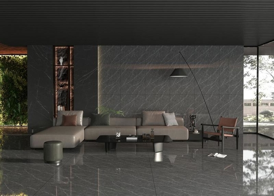 Luxury Black Marble Look W.A0.5% Gray Polished Glazed Porcelain Tile900x1800x9mm Pavimento interior para design e decoração de interiores