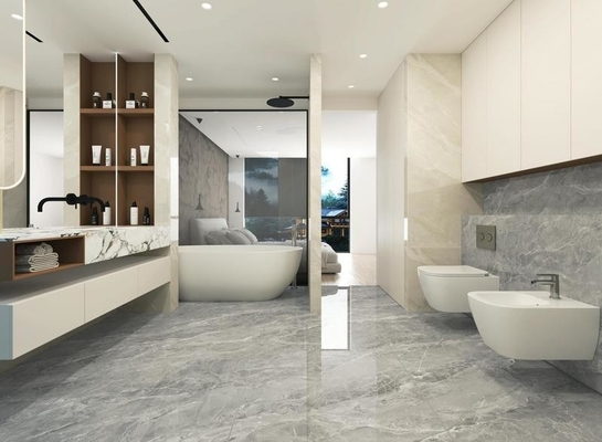 Grãos azulejos duráveis Marble look piso interior porcelana vidrado azulejos polidos para restaurante 900x1800x9mm Eco-friendly