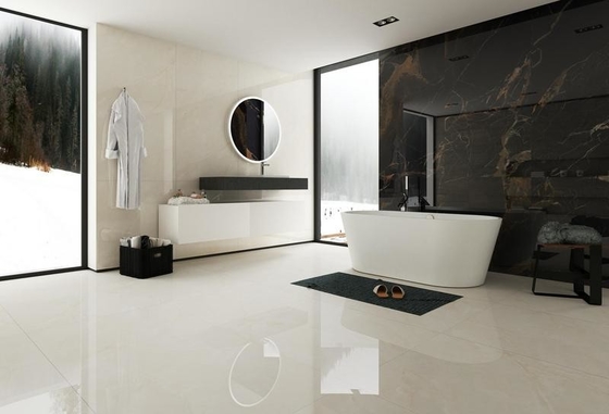 Resistente a ácidos à água 900x1800x9mm Dentro de parede e chão Porcelana vidrada azulejos polidos para sala de estar antiderrapante bege